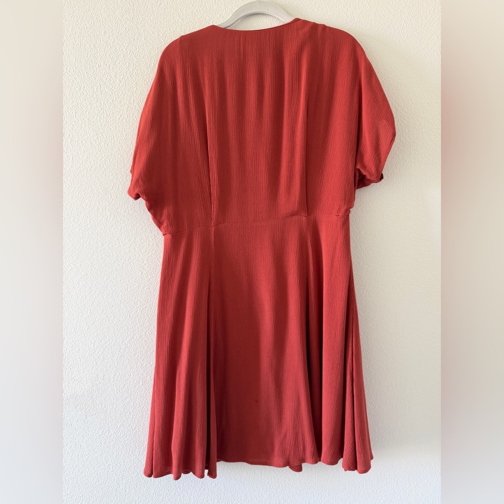 bp Rust Red Button-Front Mini Dress - Picture 2 of 4